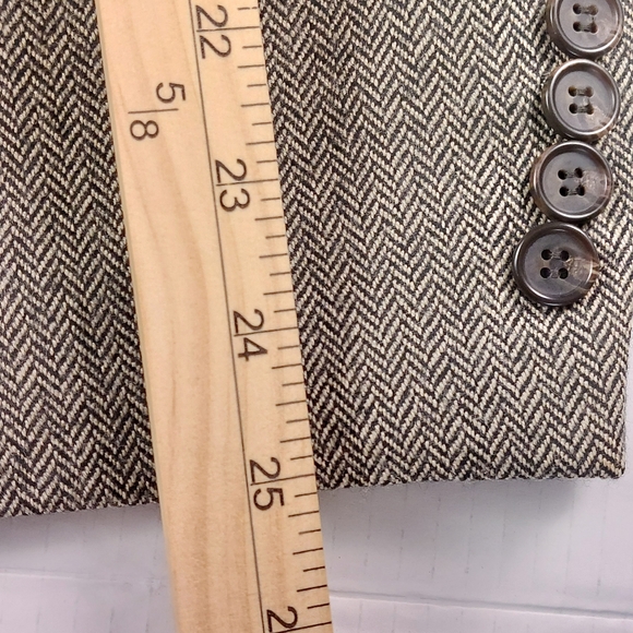 Lauren Ralph Lauren Jacket Mens Size 44L Brown Herringbone 100% Lambs Wool Macys - Picture 7 of 10